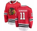 Chicago Blackhawks #11 Jordan Schroeder Authentic Red Home Fanatics Branded Breakaway NHL Jersey