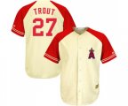 Los Angeles Angels of Anaheim #27 Mike Trout Authentic Cream Red Exclusive Baseball Jersey