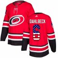 Carolina Hurricanes #6 Klas Dahlbeck Authentic Red USA Flag Fashion NHL Jersey