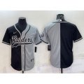 Las Vegas Raiders Blank Black Grey Split With Patch Cool Base Stitched Baseball Jersey