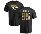Jacksonville Jaguars #95 Abry Jones Black Name & Number Logo T-Shirt