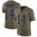 Los Angeles Rams #14 Sean Mannion Limited Olive 2017 Salute to Service NFL Jersey