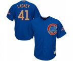 Chicago Cubs #41 John Lackey Authentic Royal Blue 2017 Gold Champion Cool Base Baseball Jersey