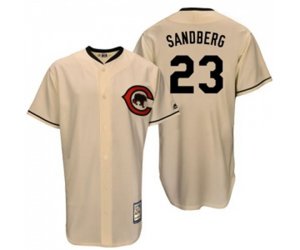 Chicago Cubs #23 Ryne Sandberg Replica Cream Cooperstown Throwback Baseball Jersey