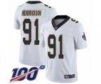New Orleans Saints #91 Trey Hendrickson White Vapor Untouchable Limited Player 100th Season Football Jersey