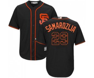 San Francisco Giants #29 Jeff Samardzija Authentic Black Team Logo Fashion Cool Base Baseball Jersey