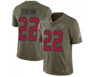 Houston Texans #22 Aaron Colvin Limited Olive 2017 Salute to Service Football Jersey