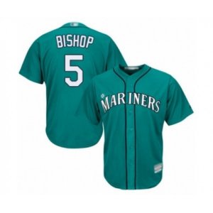 Seattle Mariners #5 Braden Bishop Authentic Teal Green Alternate Cool Base Baseball Player Jersey