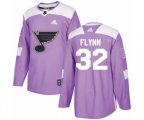 Adidas St. Louis Blues #32 Brian Flynn Authentic Purple Fights Cancer Practice NHL Jersey