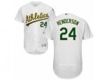 Oakland Athletics #24 Rickey Henderson White Flexbase Authentic Collection MLB Jersey