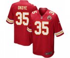 Kansas City Chiefs #35 Christian Okoye Game Red Team Color Football Jersey