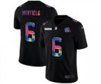 Cleveland Browns #6 Baker Mayfield Multi-Color Black 2020 NFL Crucial Catch Vapor Untouchable Limited Jersey