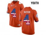 2016 US Flag Fashion Youth Clemson Tigers DeShaun Watson #4 College Football Limited Jersey - Orange