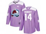 Colorado Avalanche #14 Rene Robert Purple Authentic Fights Cancer Stitched NHL Jersey