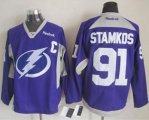 Tampa Bay Lightning #91 Steven Stamkos Purple Practice Stitched NHL Jersey