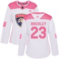 Women's Florida Panthers #23 Connor Brickley Authentic White Pink Fashion NHL Jersey