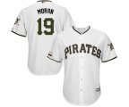 Pittsburgh Pirates #19 Colin Moran Replica White Alternate Cool Base Baseball Jersey