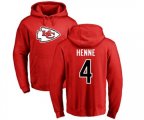 Kansas City Chiefs #4 Chad Henne Red Name & Number Logo Pullover Hoodie