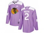 Chicago Blackhawks #2 Duncan Keith Purple Authentic Fights Cancer Stitched NHL Jersey
