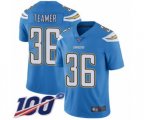 Los Angeles Chargers #36 Roderic Teamer Electric Blue Alternate Vapor Untouchable Limited Player 100th Season Football Jersey