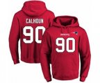 New England Patriots #90 Shilique Calhoun Red Name & Number Pullover Hoodie