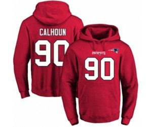 New England Patriots #90 Shilique Calhoun Red Name & Number Pullover Hoodie