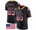 San Francisco 49ers #85 George Kittle Limited Black Rush USA Flag Football Jersey