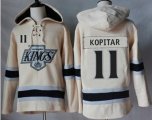 Los Angeles Kings#11 Anze Kopitar Cream Sawyer Hooded Sweatshirt Stitched NHL Jersey