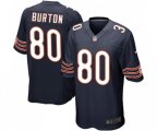 Chicago Bears #80 Trey Burton Game Navy Blue Team Color Football Jersey