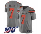 Cleveland Browns #7 Jamie Gillan Limited Gray Inverted Legend 100th Season Football Jersey