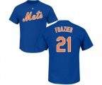 New York Mets #21 Todd Frazier Blue Name & Number T-Shirt