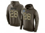 Dallas Cowboys #28 Darren Woodson Stitched Green Olive Salute To Service KO Performance Hoodie