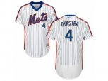 New York Mets #4 Lenny Dykstra White Royal Flexbase Authentic Collection MLB Jersey