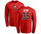 Tampa Bay Buccaneers #35 Jamel Dean Red Name & Number Logo Long Sleeve T-Shirt