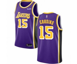 Los Angeles Lakers #15 DeMarcus Cousins Swingman Purple Basketball Jersey - Statement Edition