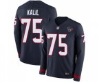 Houston Texans #75 Matt Kalil Limited Navy Blue Therma Long Sleeve Football Jersey