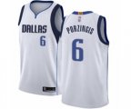 Dallas Mavericks #6 Kristaps Porzingis Swingman White Basketball Jersey - Association Edition