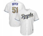 Kansas City Royals #51 Blaine Boyer Replica White Home Cool Base Baseball Jersey