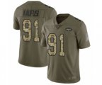 New York Jets #91 Bronson Kaufusi Limited Olive Camo 2017 Salute to Service Football Jersey