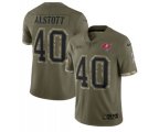 Tampa Bay Buccaneers #40 Mike Alstott 2022 Olive Salute To Service Limited Stitched Jersey