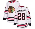 Chicago Blackhawks #28 Henri Jokiharju Authentic White Away NHL Jersey