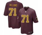 Washington Redskins #71 Trent Williams Game Burgundy Red Gold Number Alternate 80TH Anniversary Football Jersey