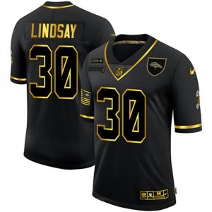 Denver Broncos #30 Phillip Lindsay Olive Gold Nike 2020 Salute To Service Limited Jersey