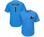 Miami Marlins #1 Cameron Maybin Replica Blue Alternate 1 Cool Base Baseball Jersey
