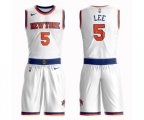 New York Knicks #5 Courtney Lee Swingman White Basketball Suit Jersey - Association Edition