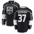 Los Angeles Kings #37 Jeff Zatkoff Authentic Black Home Fanatics Branded Breakaway NHL Jersey