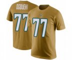 Jacksonville Jaguars #77 Cedric Ogbuehi Gold Rush Pride Name & Number T-Shirt