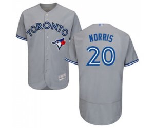 Toronto Blue Jays #20 Bud Norris Grey Road Flex Base Authentic Collection Baseball Jersey