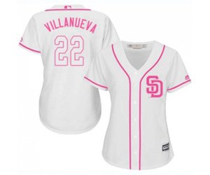 Women\'s San Diego Padres #22 Christian Villanueva Authentic White Fashion Cool Base Baseball Jersey