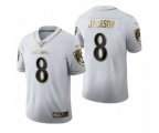 Baltimore Ravens #8 Lamar Jackson Limited White Golden Edition Football Jersey